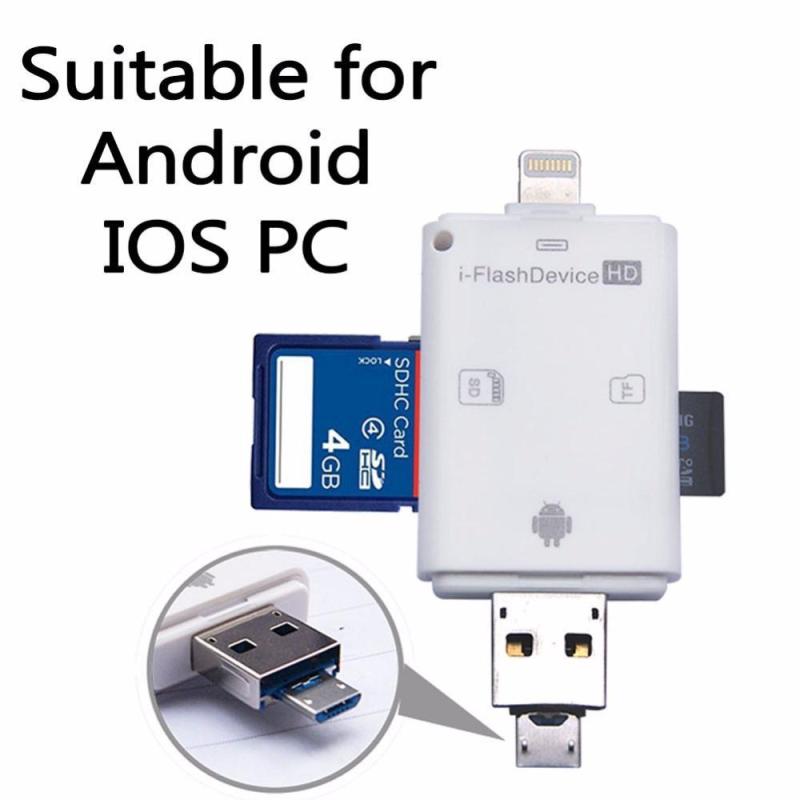 Bảng giá 3 in 1 i Flash Drive USB Micro SD SDHC TF Card Reader Writer for iPhone 5/5s/6/6 plus/ipad/Samsung OTG Phones - intl Phong Vũ