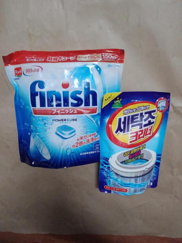 viên rửa bát Finish nhật túi 150 viên tặng gói tẩy lồng máy giặt