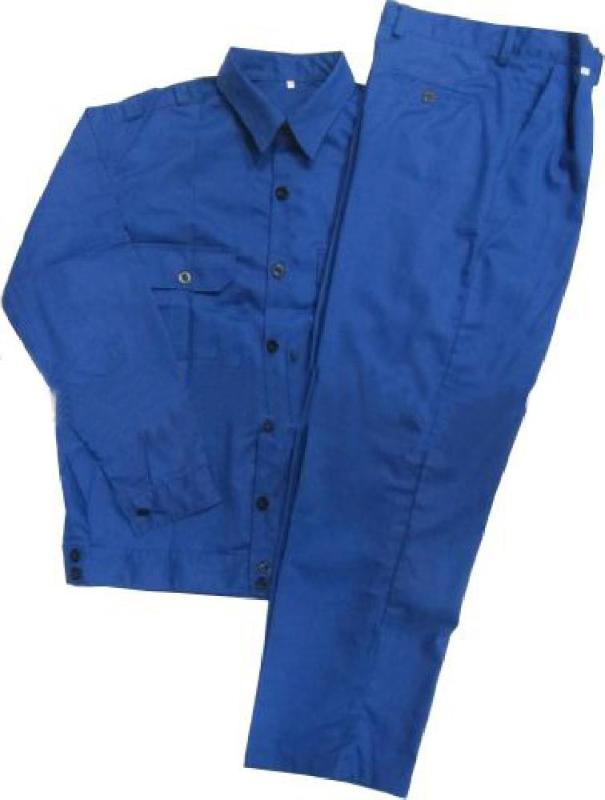 Bộ áo và quần bảo hộ lao động vải kaki xanh công nhân size L