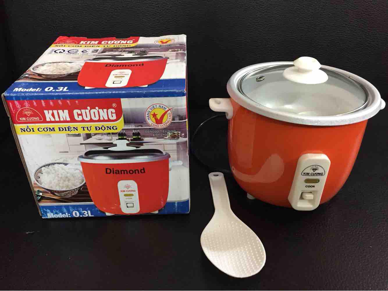 Nồi cơm điện Kim Cương 0.3lít nắp kính rời