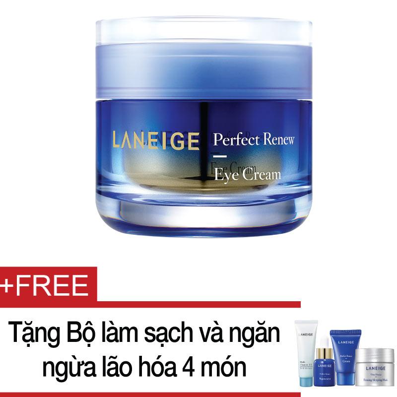 Kem dưỡng ngăn ngừa lão hóa vùng mắt Laneige Perfect Renew Eye Cream 20ml + Tặng bộ làm sạch và ngăn ngừa lão hóa Laneige 4 món
