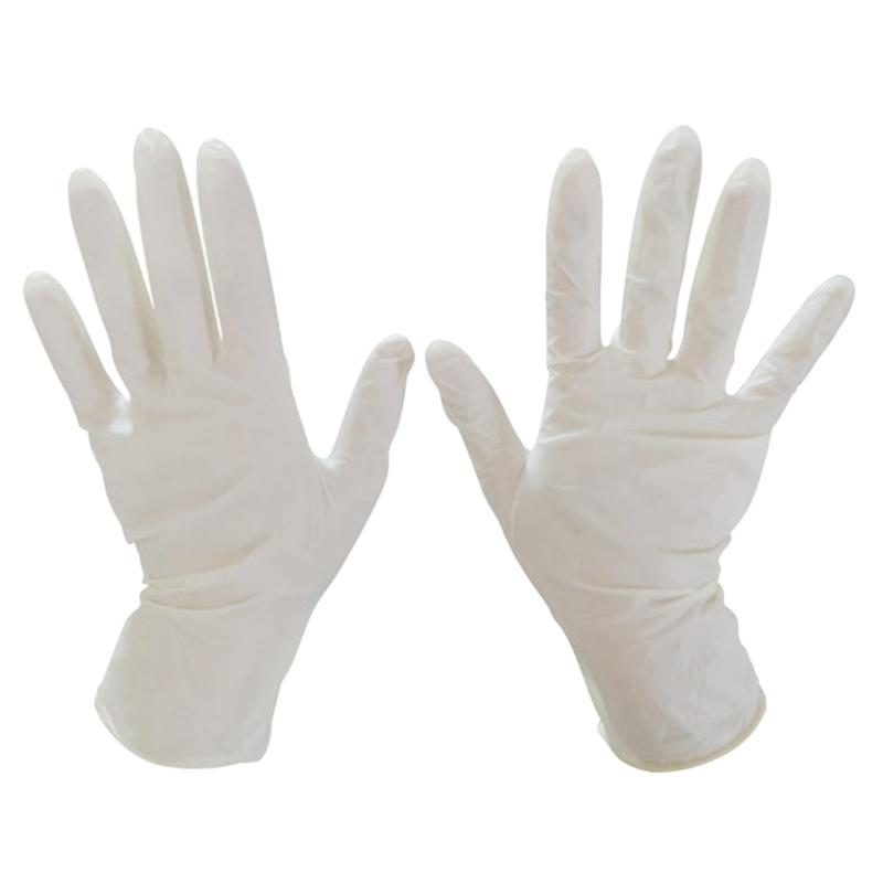 100pcs Disposable Powder-Free Latex Examination Gloves for Home Food Medical Cosmetic White Size M - intl