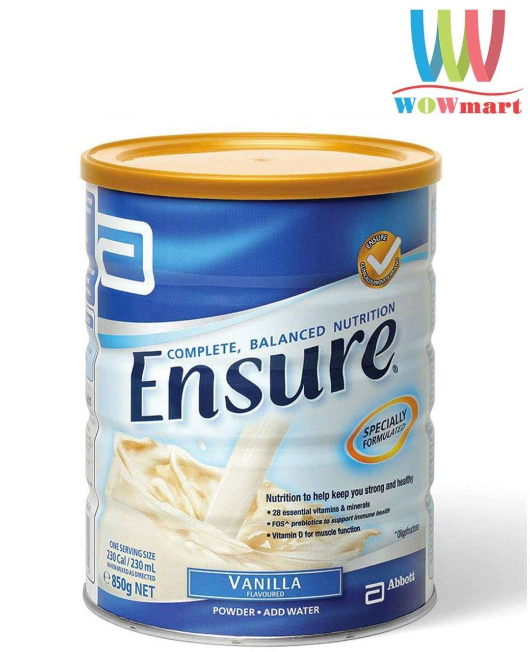 Sữa bột Ensure hương Vani Úc Ensure Vanilla Powder 850g