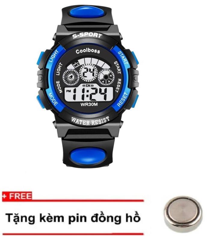 Nơi bán Đồng hồ trẻ em GOLDTIME Coolboss 0119 xanh + Tặng kèm 1 pin ĐH