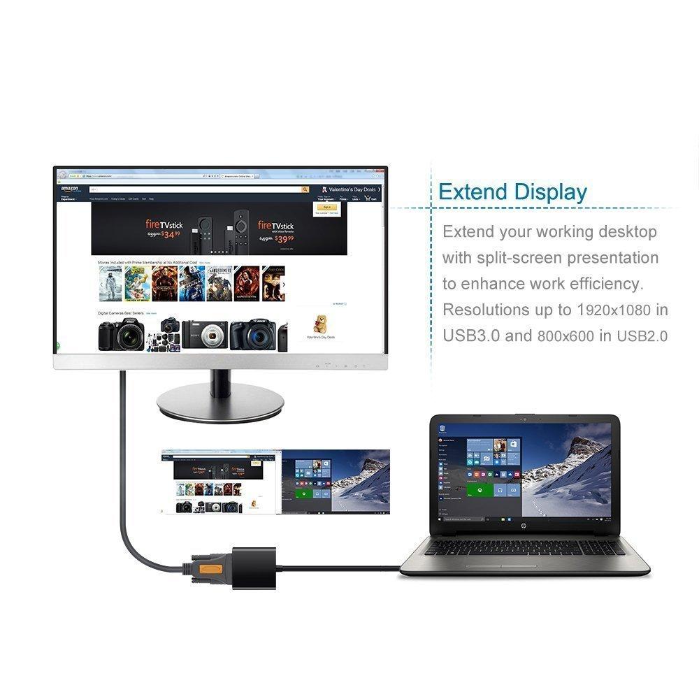 Cáp chuyển đổi USB 3.0 to VGA Onten OTN-5201 hỗ trợ Full HD 1080P