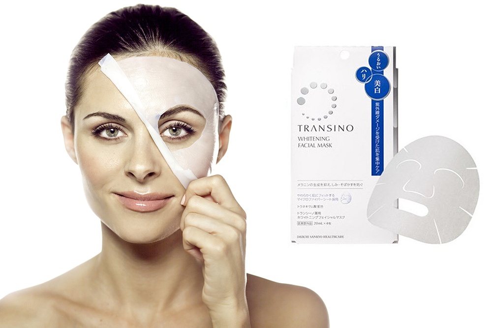 Mặt Nạ Transino Whitening Facial Mask - Hộp 4 Miếng