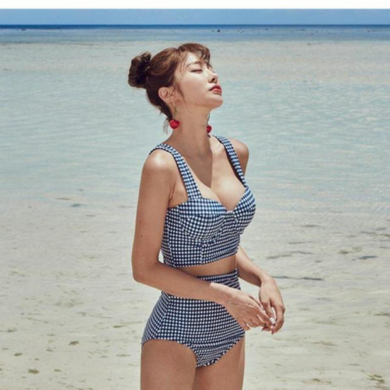 Nơi bán Bikini kẻ caro lưng thắt nơ phong cách Hàn Quốc