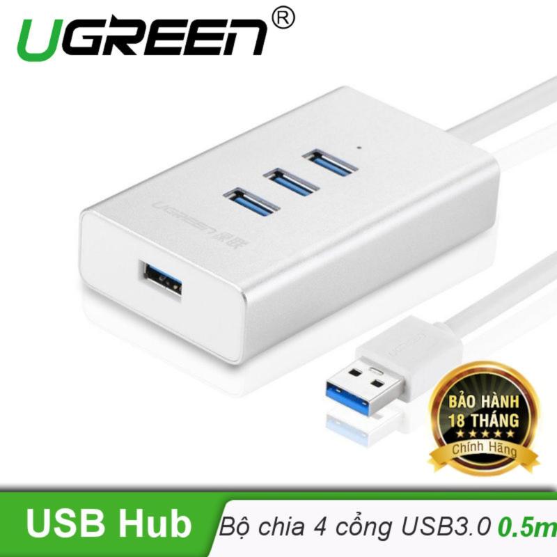 Bảng giá Bộ chia USB 3.0 sang 4 cổng USB 3.0 vỏ hợp kim nhôm dài 0.5M chính hãng UGREEN CR126 30234 - Hãng phân phối chính thức Phong Vũ