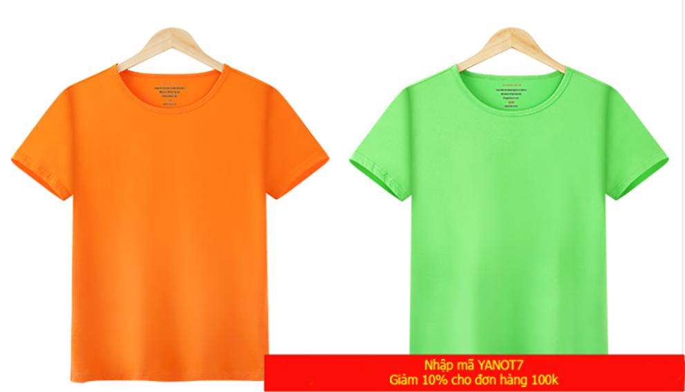 Bộ 2 áo thun bé trai chất liệu mềm mịn cam - xanh lá