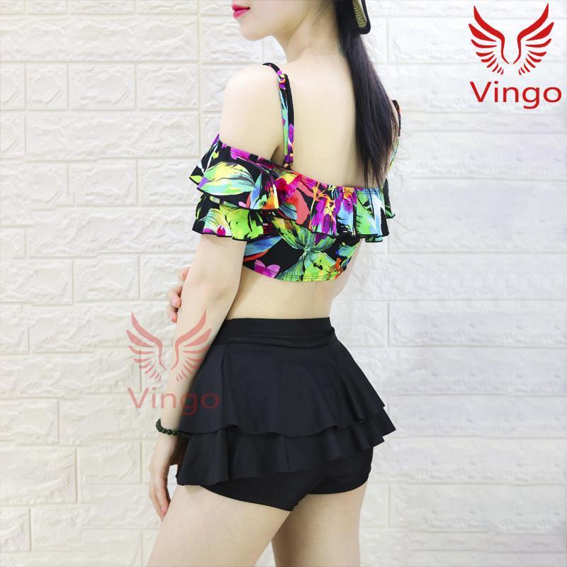 Nơi bán Đồ bơi hai mảnh bánh bèo họa tiết hoa lá cao cấp từ Vingo