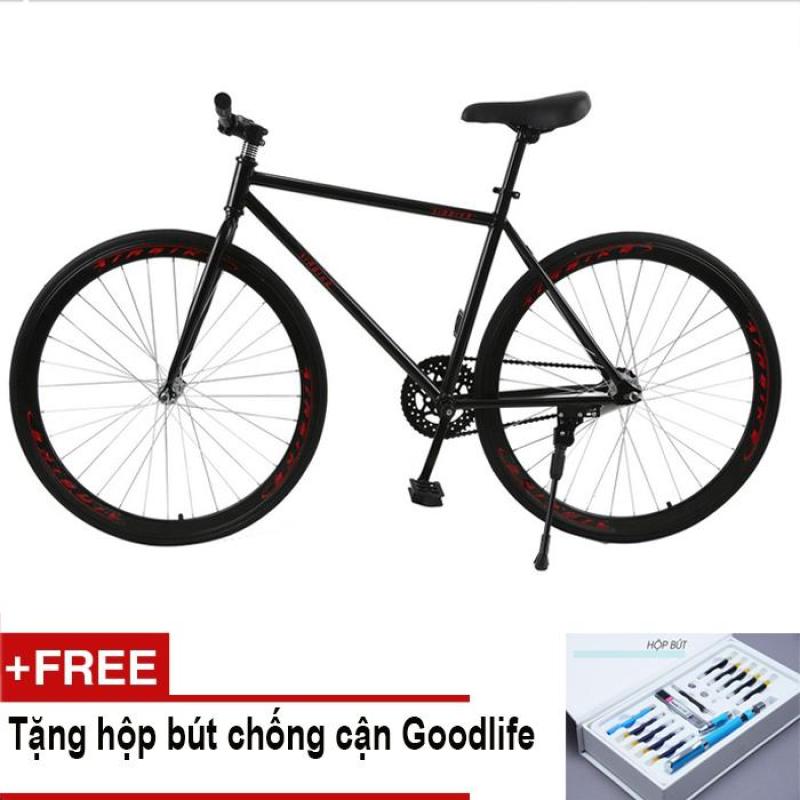 Phân phối Xe đạp Fixed Gear Air Bike MK78 (đen) + Tặng hộp bút chống cận Goodlife