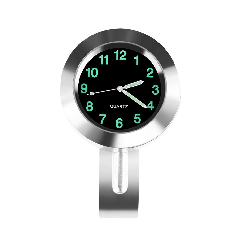 22-25mm Motorcycle Handlebar Clock Waterproof Dial Handlebar Mount General Application(silver) By The North Star