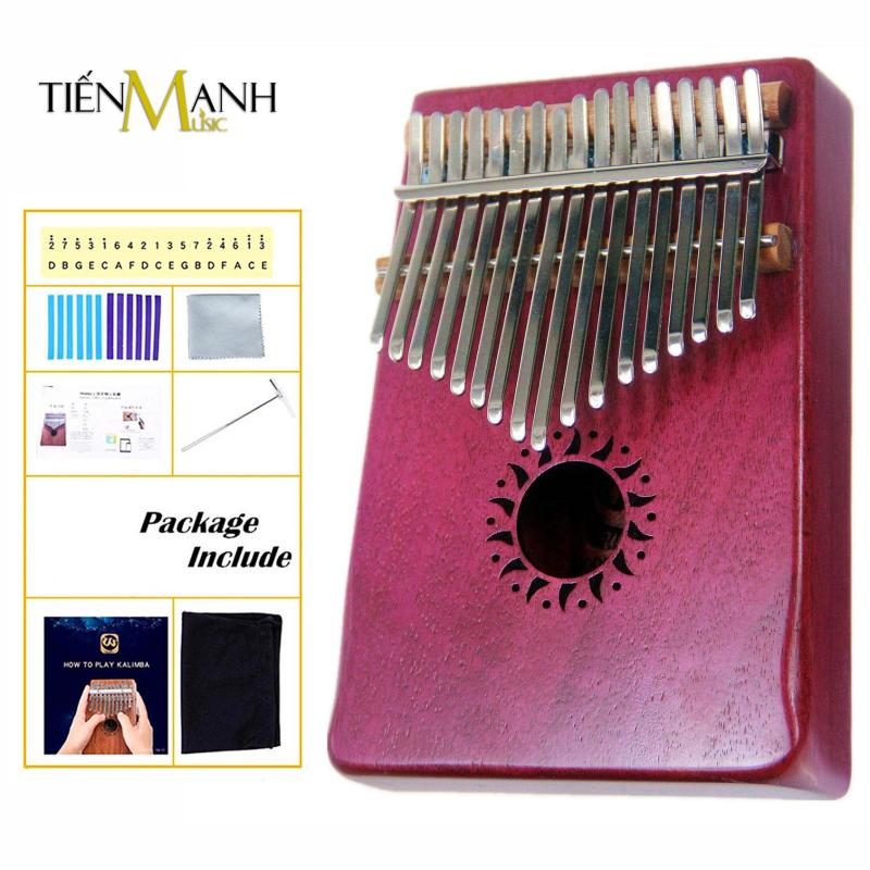 Đàn Kalimba Walter 17 Phím WK-17PL (Hồng - Gỗ Mahogany - Mbira Thumb Finger Piano 17 Keys - Kèm Sticker dán note, Decal xanh đỏ, Búa chỉnh âm, Túi đựng, Khăn lau, Sách học, Móng gẩy Tiến Mạnh Music - Giúp cảm thụ âm nhạc tốt)