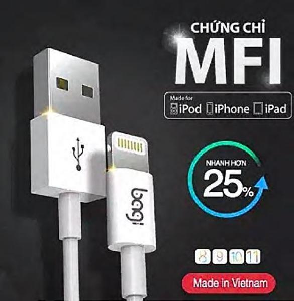 Sạc iphone / ipad/ ipod chuẩn Mfi của Apple thương hiệu Bagi / CB-MFIn (2018)
