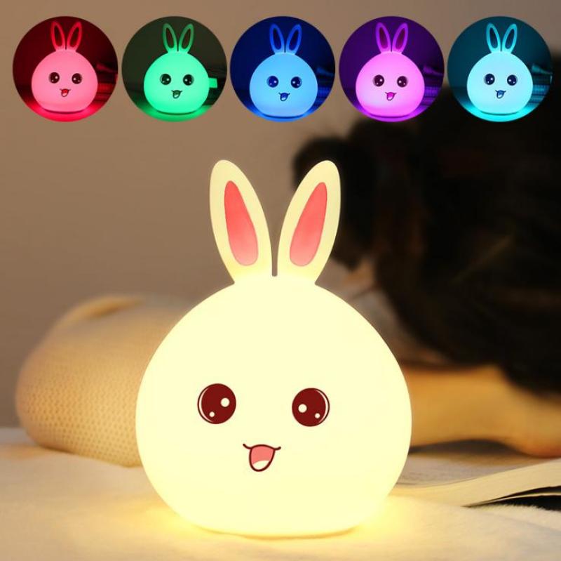 Bảng giá Đèn ngủ dễ thương hình thỏ (Led đổi màu) silicon dẻo cao cấp