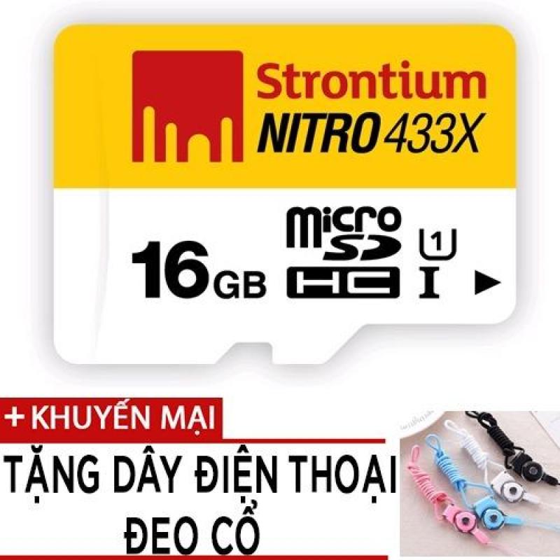 Thẻ nhớ MicroSDHC Strontium Nitro 16GB class 10 tốc độ 433x tặng dây đeo điện thoại