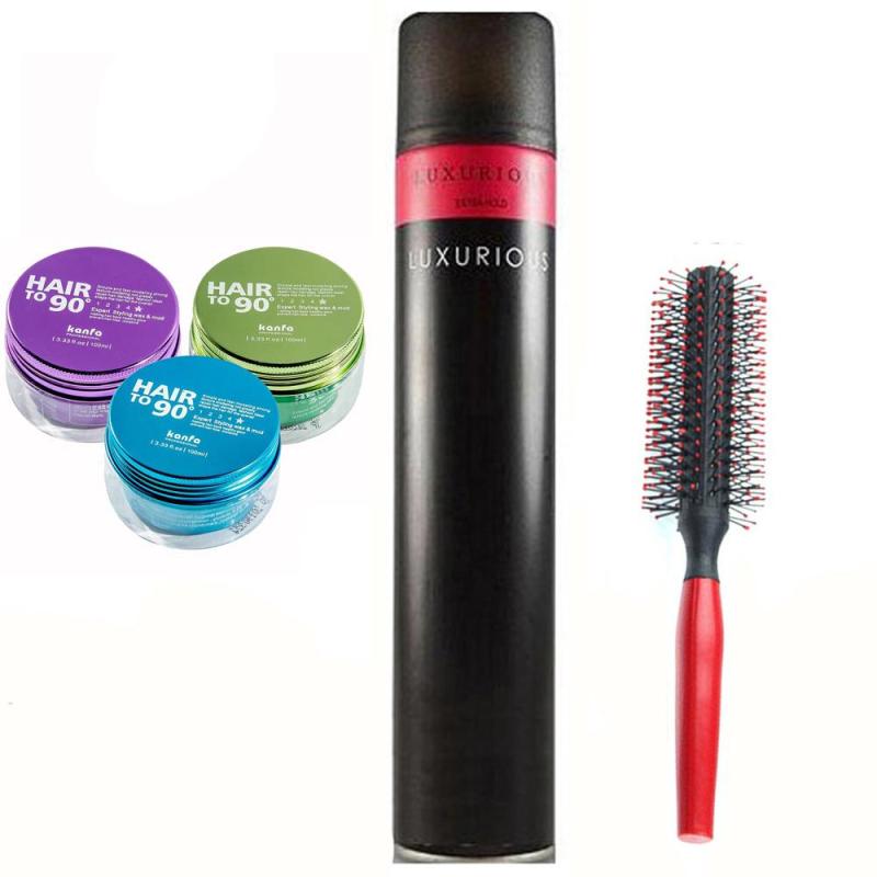 Combo Gôm Luxurious và Sáp kanfa + tặng 1 lược tròn tạo kiểu nhập khẩu