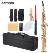 ammoon Soprano Saxophone with Carrying Case - Black