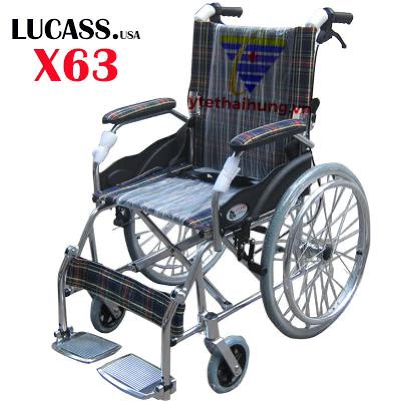 Xe lăn hợp kim nhôm Lucass X63 hoặc X63L kẻ cho người nhỏ nhẹ nhập khẩu