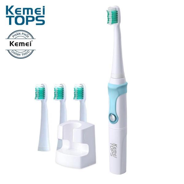Bàn chải đánh răng điện Kemei KM-907 công nghệ siêu âm tích hợp sạc không dây cao cấp