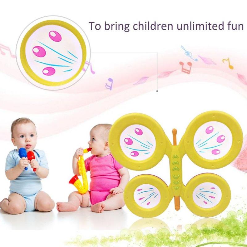 UINN Orffworld Butterfly Drum Plastic Cartoon Drum Kids Musical Instrument Toy