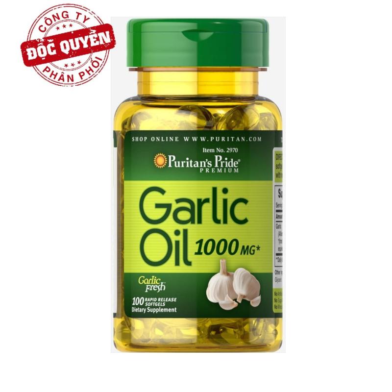 Dầu tỏi tăng cường hệ miễn dịch, hỗ trợ phòng ngừa cảm cúm, giảm cholesterol Puritans Pride Garlic Oil 1000mg 100 viên HSD tháng 12/2018