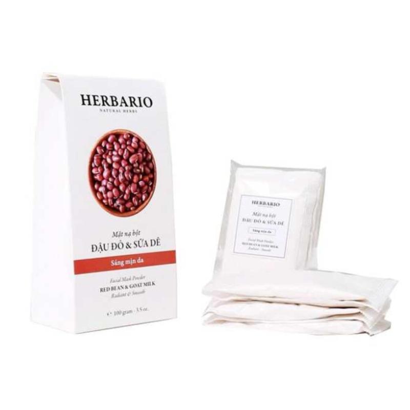 Bột đắp mặt nạ trắng da Đậu đỏ & Sữa Dê Herbario