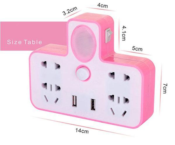 Bán buôn ổ cắm điện đa năng kiêm đèn ngủ 2 cổng usb