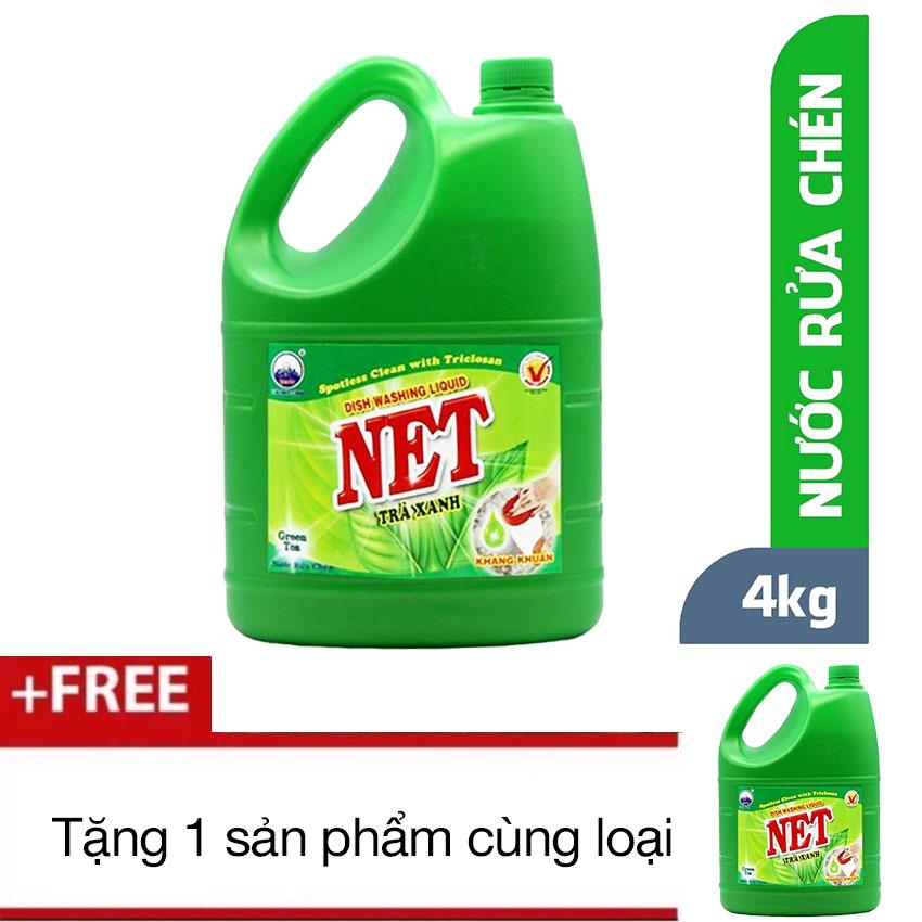 Mua 1 nước rửa chén NET Đậm Đặc Hương Trà Xanh 4kg + Tặng 1 sản phẩm cùng loại