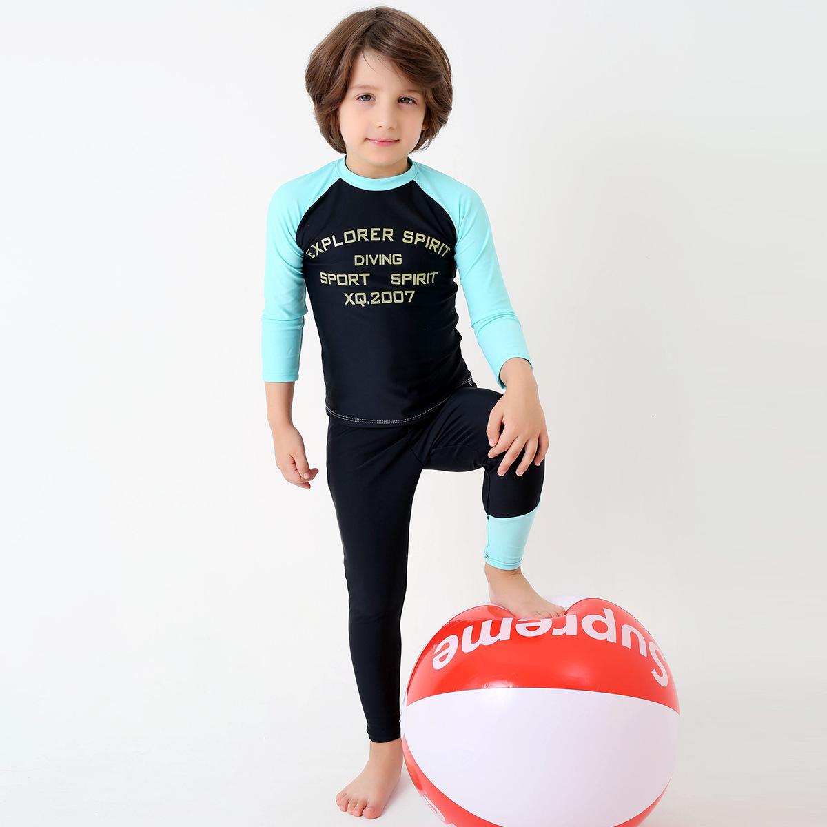 Goman anak-anak baru tabir surya pakaian renang anak-anak berpisah lengan panjang cepat kering anak-anak besar pantai menyelam pakaian renang unta grosir
