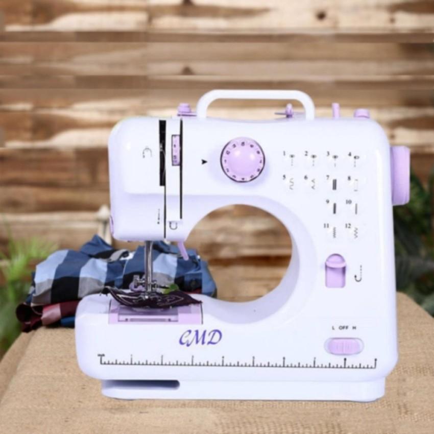 Máy may đa năng FHSM CMD 505a có vắt sổ dùng trong gia đình (Trắng phối tím)