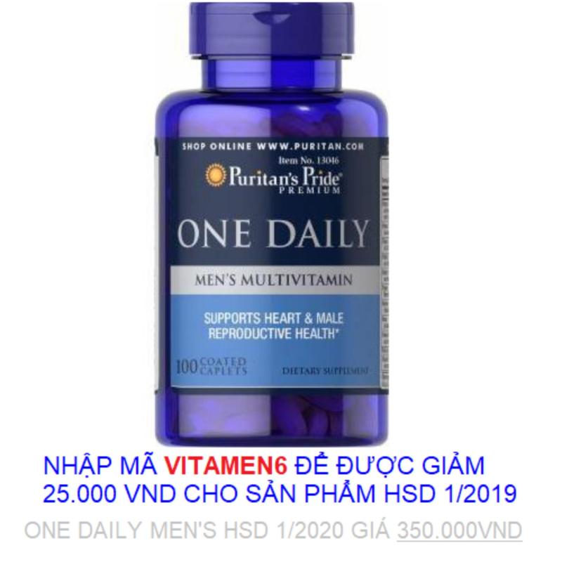 Tăng cường sức khỏe cho nam giới Vitamin và khoáng chất cho nam giới Puritans Pride One Daily Mens Multivitamin 100 viên