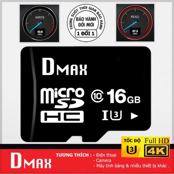 Giá bán Thẻ nhớ 16GB tốc độ cao U3 , up to 90MB/s Dmax Micro SDHC class 10 - Bảo hành 5 năm