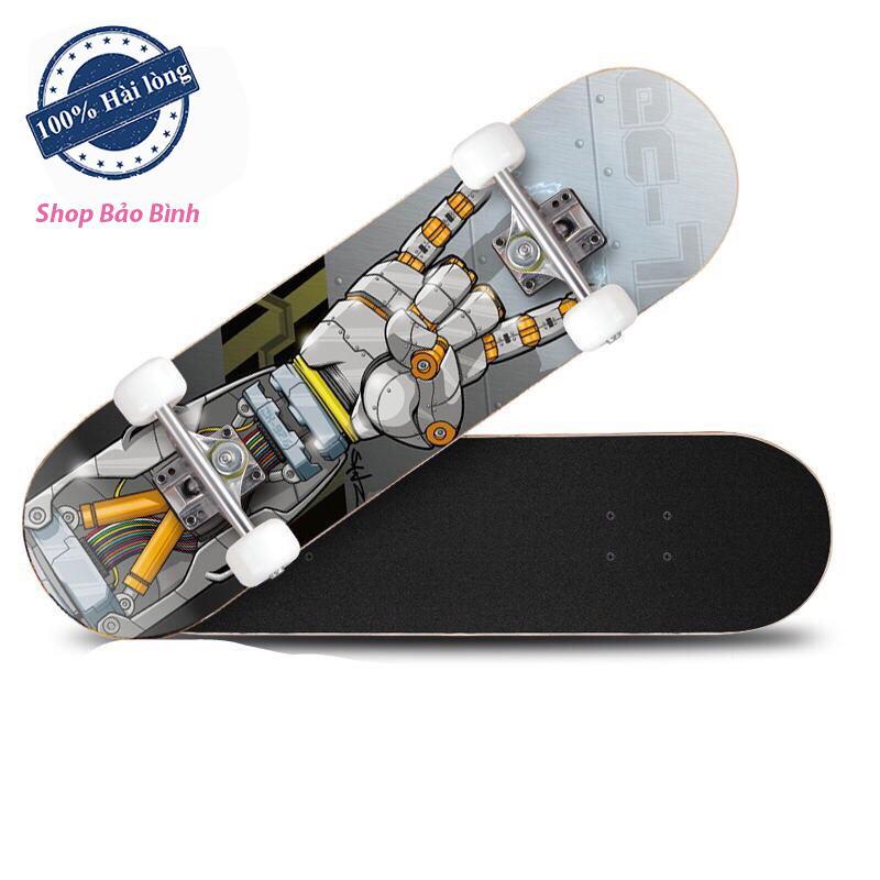 Ván trượt thể thao skateboard gỗ phong ép cao cấp 7 lớp mặt nhám