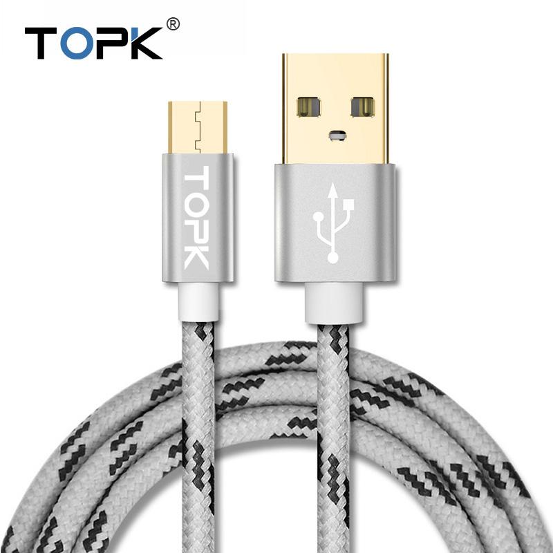 Kualitas Bagus 2 M Kabel USB dengan Konektor Kabel Anyam untuk Samsung LG Android Xiaomi Ponsel Abu-abu-Intl