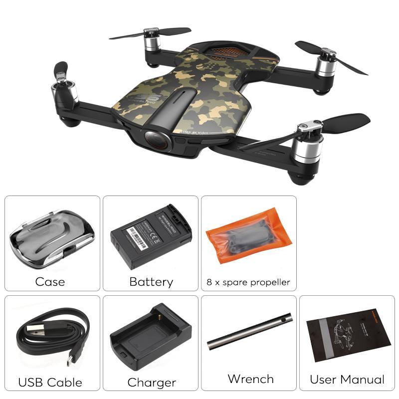 Máy bay điều khiển FPV Wingsland S6 (Camouflage) - Camera 4K, Dual GPS, Tính năng theo dõi