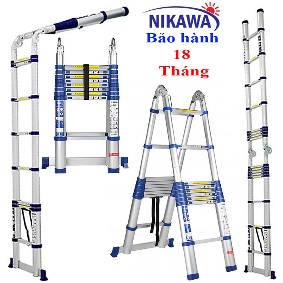 Thang nhôm rút đôi NIKAWA 50AI Nhật Bản - 5,0m công nghệ Nhật Bản