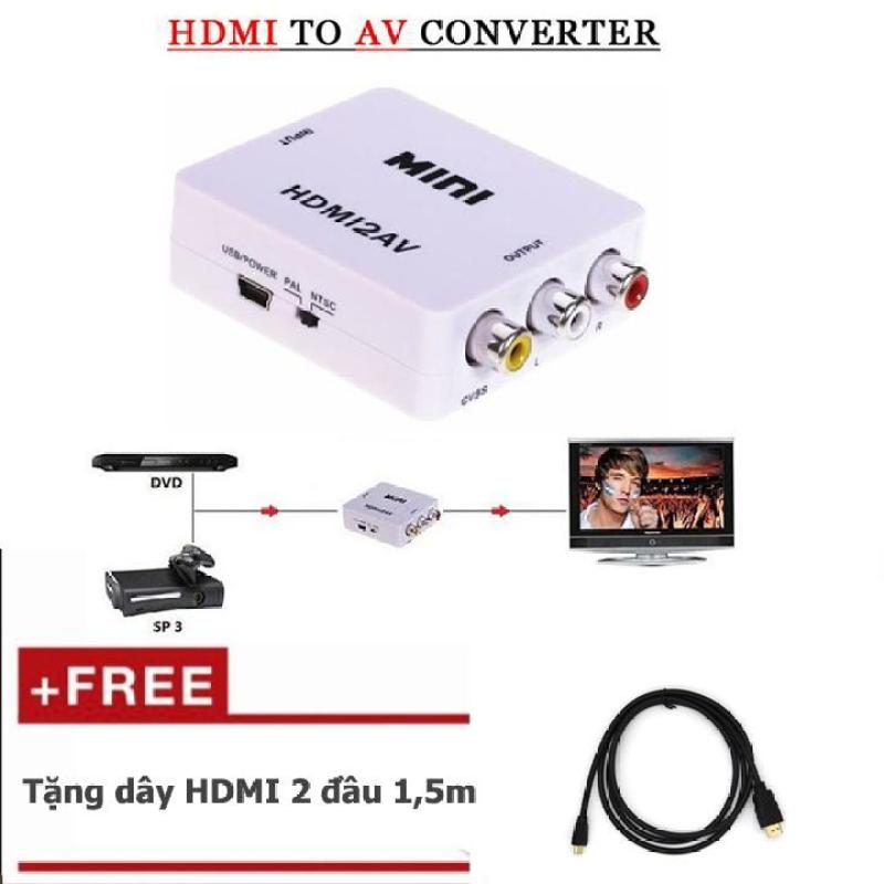 HDMI to AV Tặng thêm cáp HDMI 1,5m (đen)