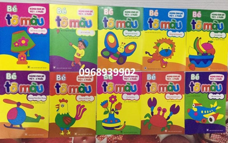 Mua Combo 10 quyển sách tô màu cho bé 3-5 tuổi + Tặng 1 hộp sáp 12 màu