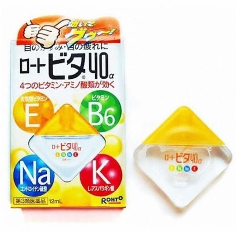 Thuốc nhỏ mắt Rohto Nhật bản Vita 40 bổ xung vitamin 12ml_màu vàng