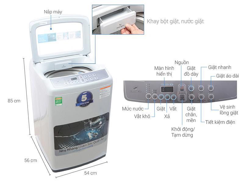 Máy giặt 7.2 Kg Samsung WA72H4000SG/SV đứng chính hãng