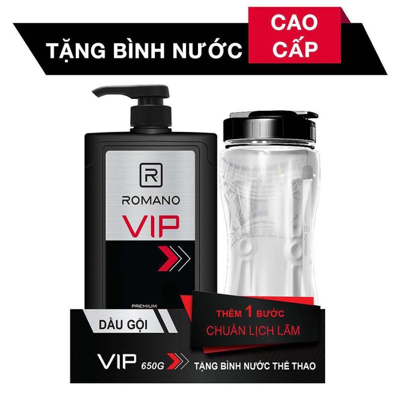 Dầu Gội Cho Nam Romano VIP (650g) - Tặng Bình Nước Thể Thao 1L