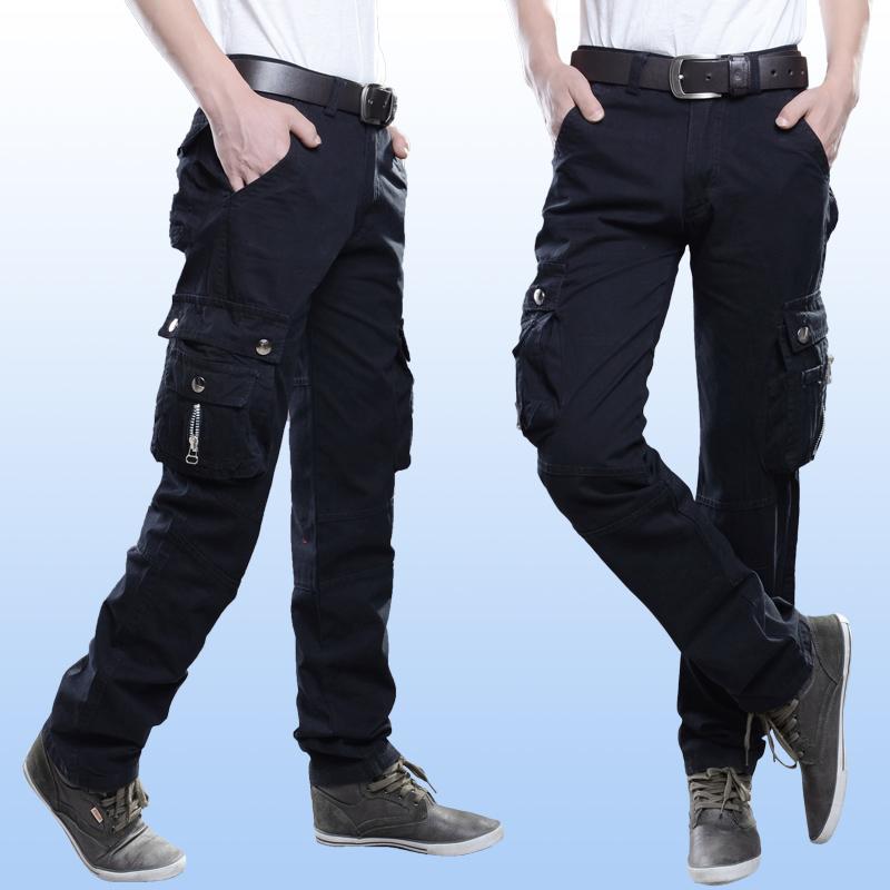 Autumn And Winter New Style Men's Wear Plus Velvet Bags Casual Pants Fashion Man Medium Waist