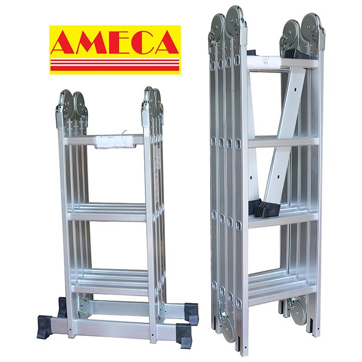 Thang nhôm gấp 4 đoạn AMECA M204 - 4,7m công nghệ USA