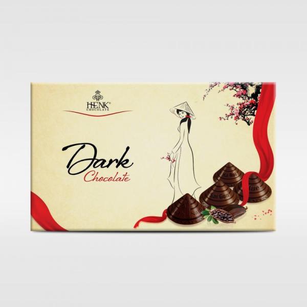 Socola viên nón lá hộp 120g đen | Henk Chocolate