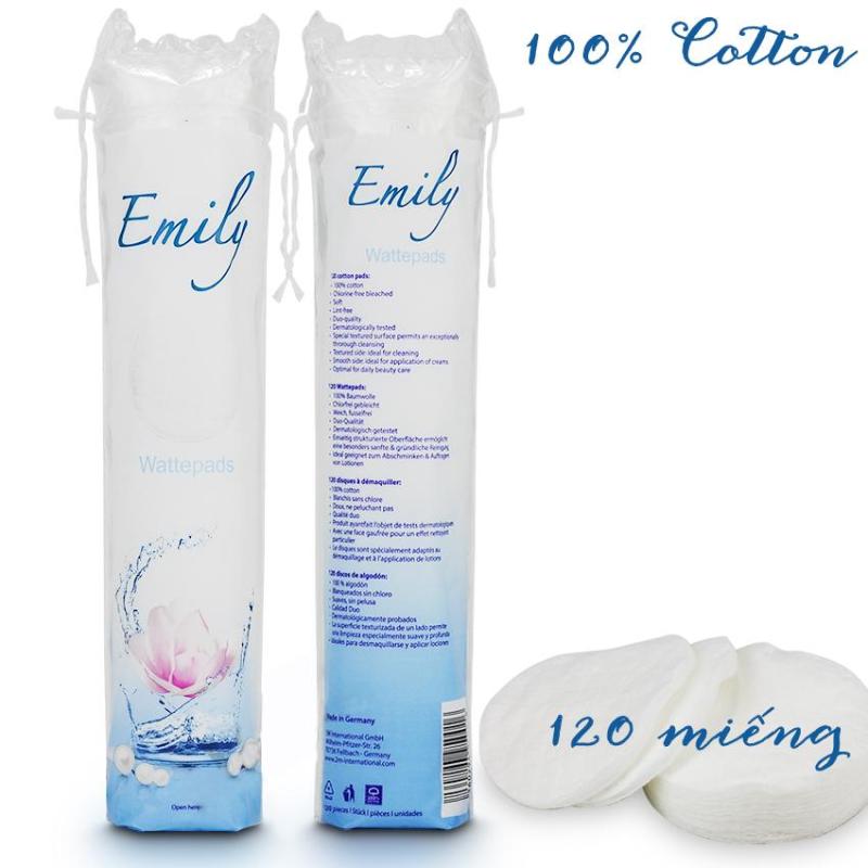 Bông tẩy trang Emily Wattepads 120 miếng 100% cotton - Đức