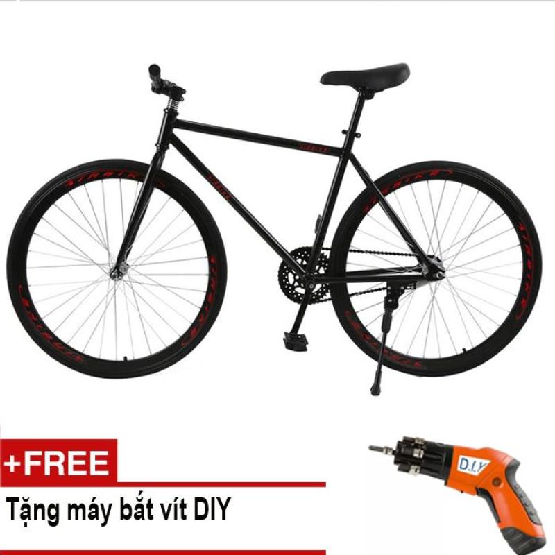 Mua Xe đạp Fixed Gear Air Bike MK78 (đen) + Tặng máy bắt vít DIY