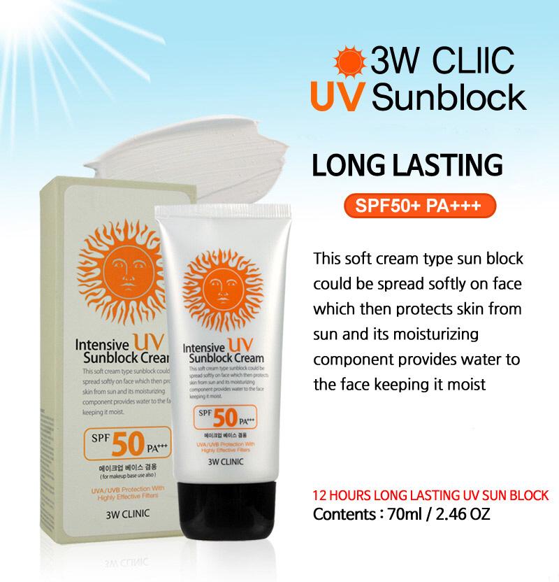 Kem Chống Nắng Hoàn Hảo 3W Clinic Intensive UV Sunblock CreamSPF 50++ (70ml)