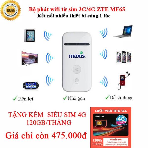 Bảng giá Bộ phát wifi từ sim 3G/4G ZTE MF65 - Phiên bản Trắng ( MAXIS ) Phong Vũ