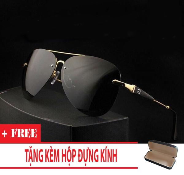 Giá bán Kính mát cao cấp nam MER 743 (Gọng Vàng, Tròng Đen) + Tặng Kèm Hộp